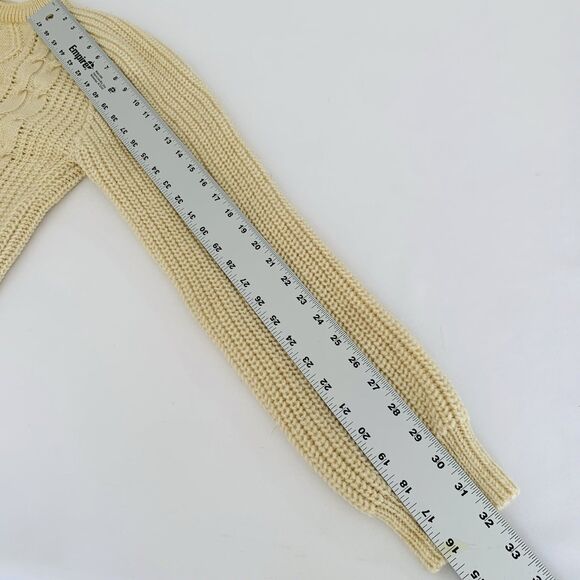 VTG Fisherman Sweater Men M Cream 100% Wool Chunky Cable Knit British Oarsman - Picture 8 of 8